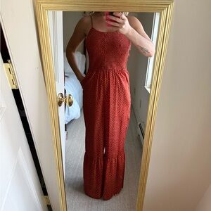 Elegant Red Polka Dot Maxi Dress